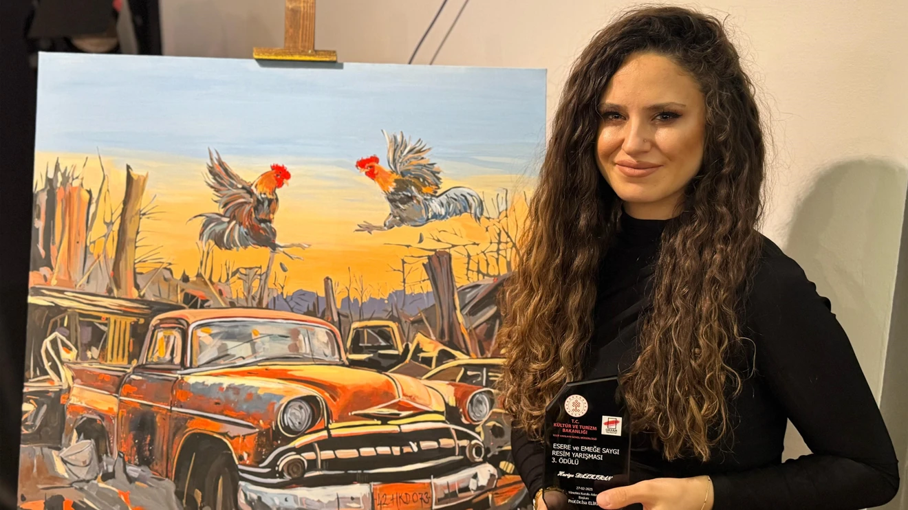 Selçuk Üniversitesi öğrencilerine resim yarışmasında iki ödül